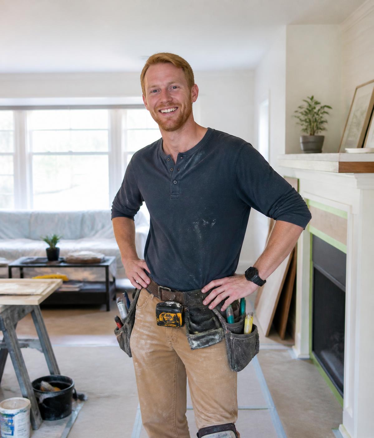 Anewra Group craftsman at work inside a Greater Boston home renovation
